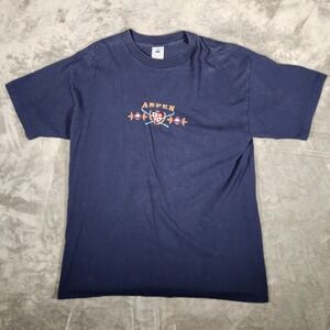 H.L. Miller Shirt Mens XL Total Tee Aspen Embroidered Navy Blue USA EUC Vintage